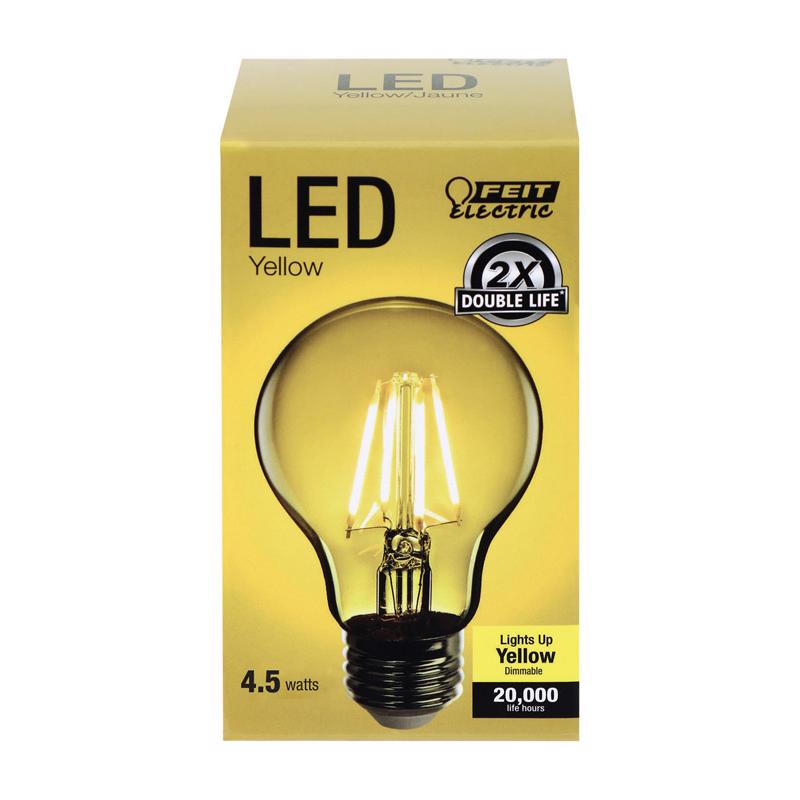 FEIT - Feit A19 E26 (Medium) Filament LED Bulb Yellow 30 Watt Equivalence 1 pk