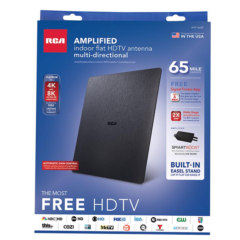 RCA - RCA Indoor HDTV Digital Amplified Flat Antenna 1 pk