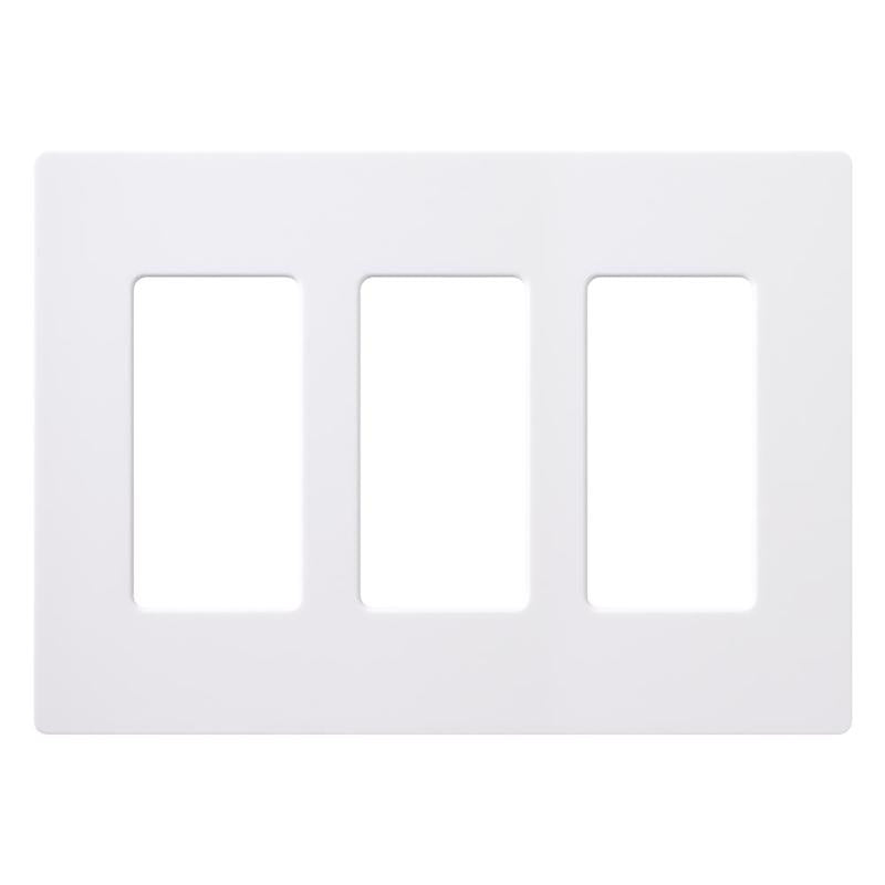 LUTRON - Lutron Claro White 3 gang Plastic Decorator Wall Plate 1 pk