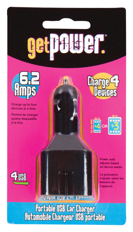 GETPOWER - GetPower 4 Port Car Cell Phone Charger 1 pk