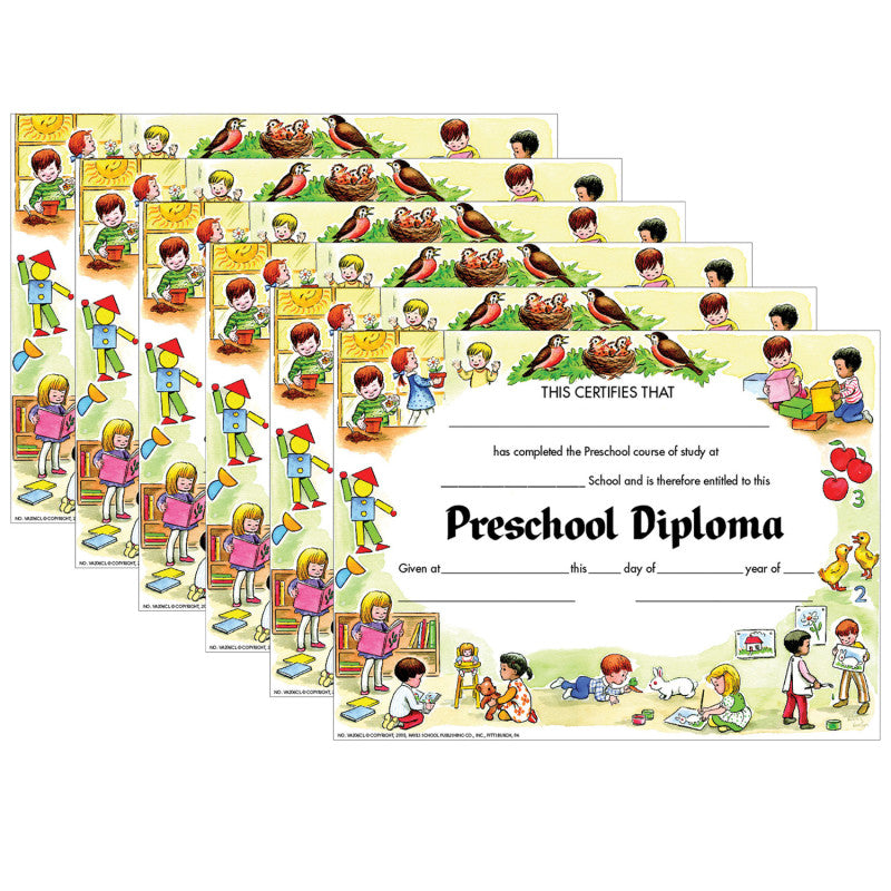 HAYES PUBLISHING - Preschool Diploma, 30 Per Pack, 6 Packs