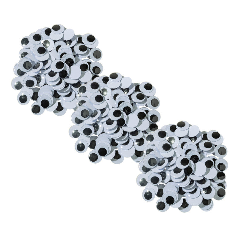 CREATIVITY STREET - Wiggle Eyes, Black, 20 mm, 100 Per Pack, 3 Packs