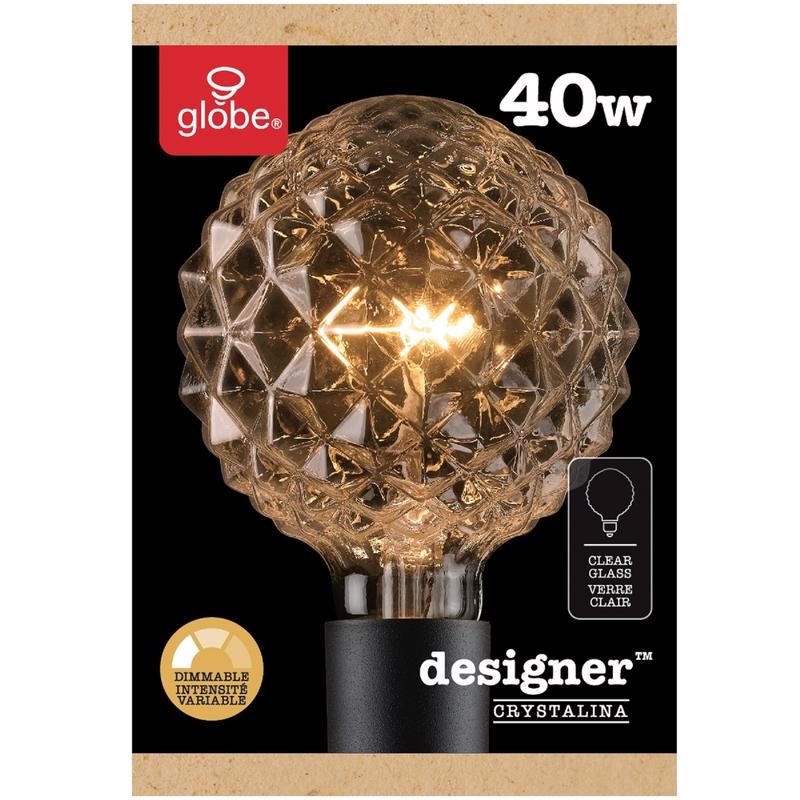 GLOBE - Globe Electric Designer Crystalina 40 W G30 Decorative Incandescent Bulb E26 (Medium) Amber 1 pk