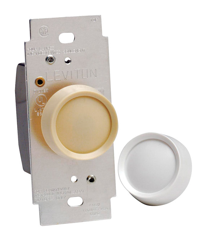 LEVITON - Leviton Trimatron Light Almond & White 600 W Rotary Dimmer Knob 1 pk [RNL06-TW]