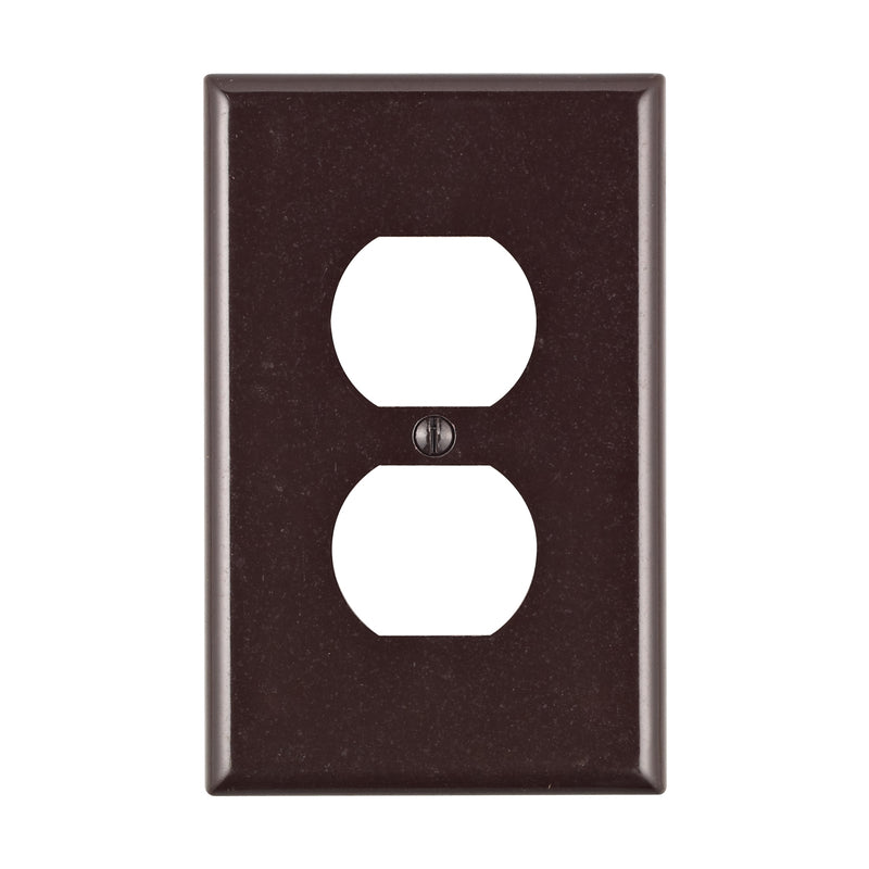 LEVITON - Leviton Brown 1 gang Plastic Duplex Wall Plate 1 pk