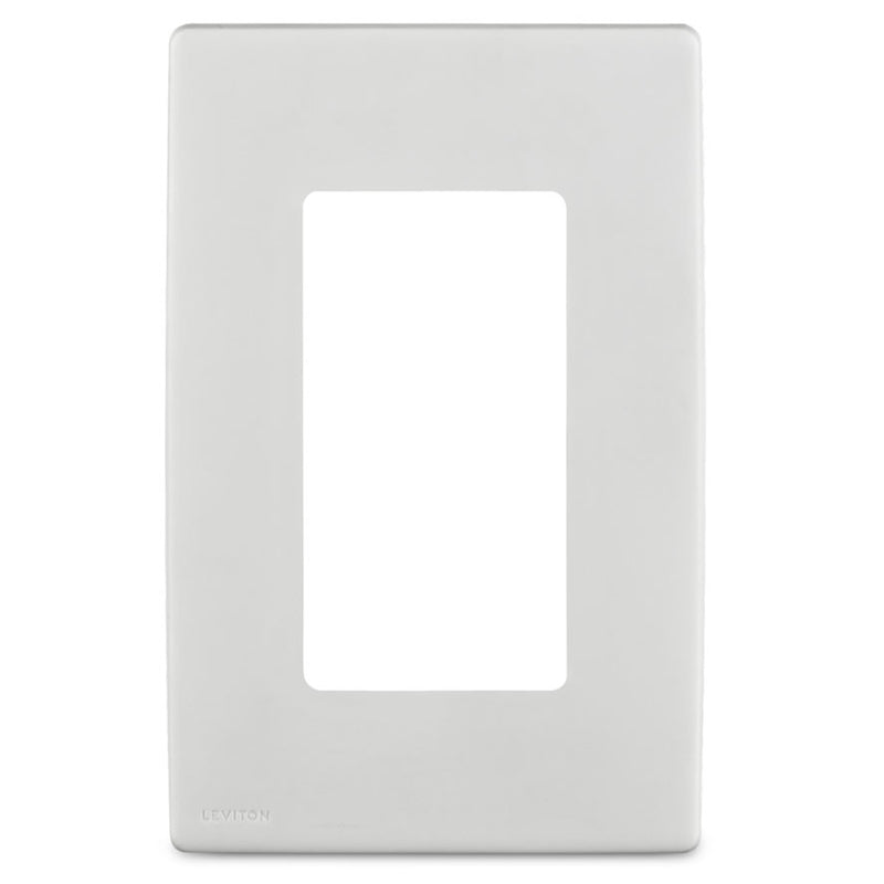 LEVITON - Leviton White 1 gang Plastic Decorator Screwless Wall Plate 1 pk