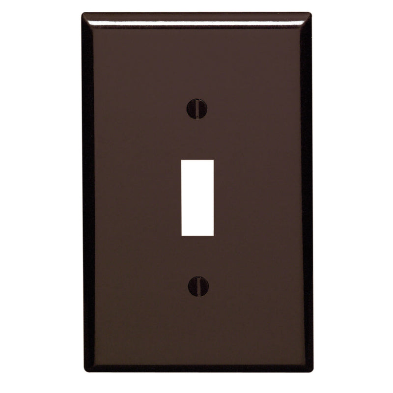 LEVITON - Leviton Brown 1 gang Plastic Toggle Wall Plate 1 pk