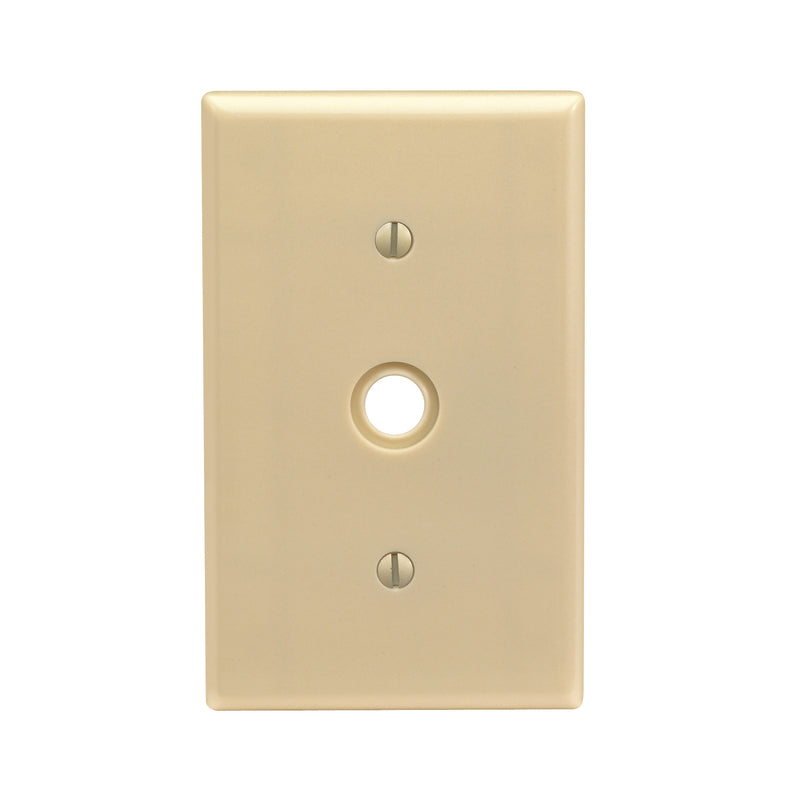 LEVITON - Leviton Ivory 1 gang Plastic Cable/Telco Wall Plate 1 pk