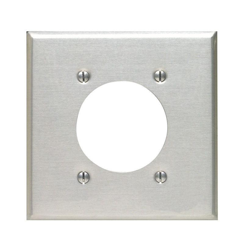 LEVITON - Leviton Silver 2 gang Aluminum Single Outlet Wall Plate 1 pk