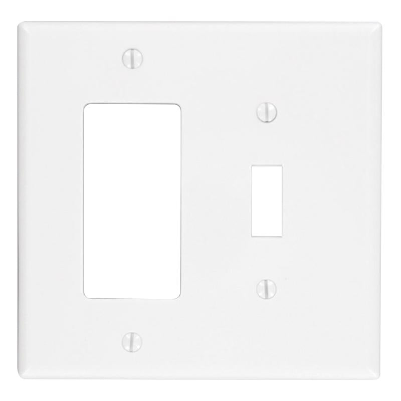 LEVITON - Leviton White 2 gang Thermoplastic Nylon Decorator/Toggle Wall Plate 1 pk