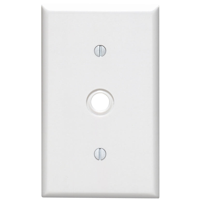 LEVITON - Leviton White 1 gang Plastic Cable/Telco Wall Plate 1 pk