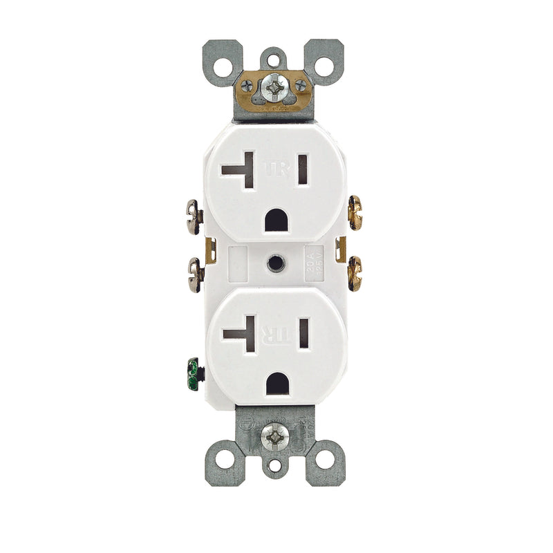 LEVITON - Leviton 20 amps 125 V Duplex White Outlet 5-20R 1 pk [R52-T5820-0WS]