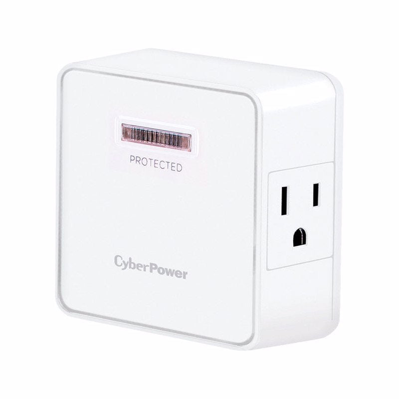 CYBERPOWER - CyberPower Home Office 0 ft. L 2 outlets Wall Tap White 1500 J