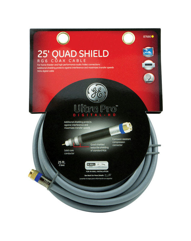 GE - GE Ultra Pro 25 ft. Coaxial Cable