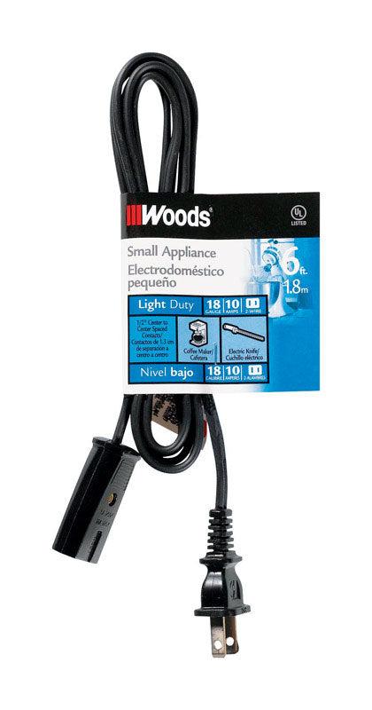 WOODS - Woods 18/2 HPN 125 V 6 ft. L Small Appliance Cord