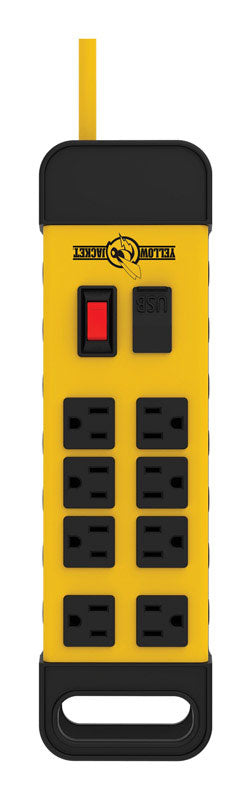 SOUTHWIRE - Southwire Yellow Jacket 6 ft. L 8 outlets Power Block Black/Yellow