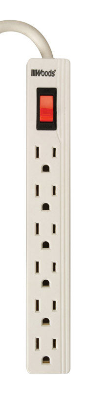 SOUTHWIRE - Southwire Woods 2 ft. L 6 outlets Power Strip White