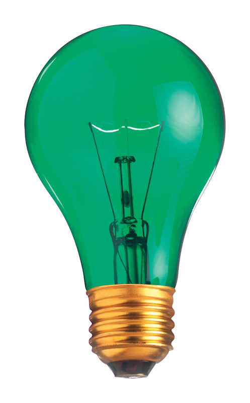 SATCO - Satco 25 W A19 A-Line Incandescent Bulb E26 (Medium) Green 1 pk - Case of 12