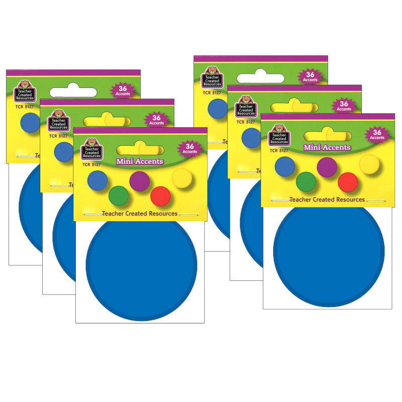 TEACHER CREATED RESOURCES - Colorful Circles Mini Accents, 36 Per Pack, 6 Packs