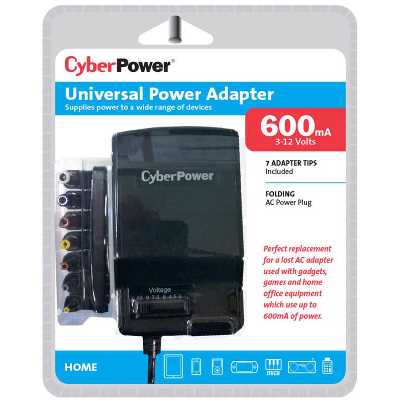 CYBERPOWER - CyberPower 22 AWG 3-12 V 5 ft. L Power Adapter