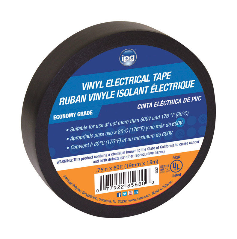 IPG - IPG 3/4 in. W X 60 ft. L Black Vinyl Electrical Tape