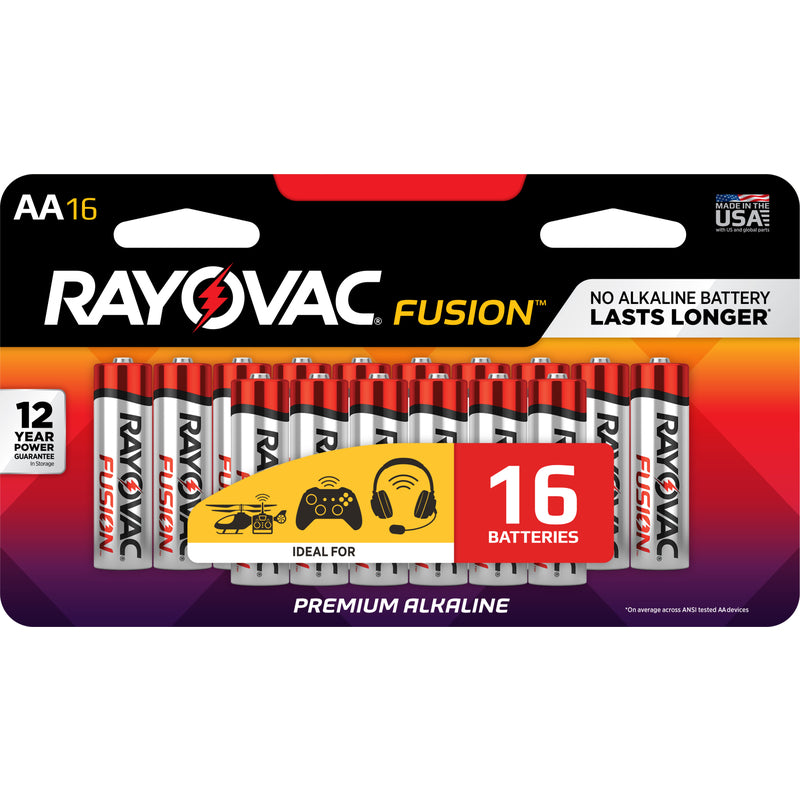 RAYOVAC - Rayovac Fusion AA Alkaline Batteries 16 pk Carded