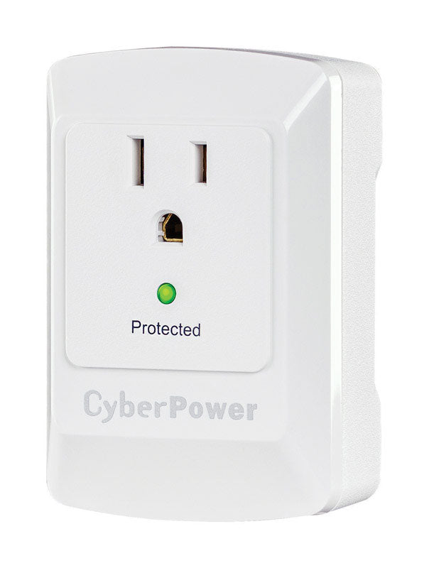 CYBERPOWER - CyberPower Essential 0 ft. L 1 outlets Wall Tap White 900 J