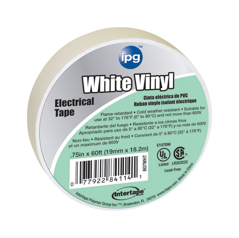 IPG - IPG .75 in. W X 60 ft. L White Vinyl Electrical Tape