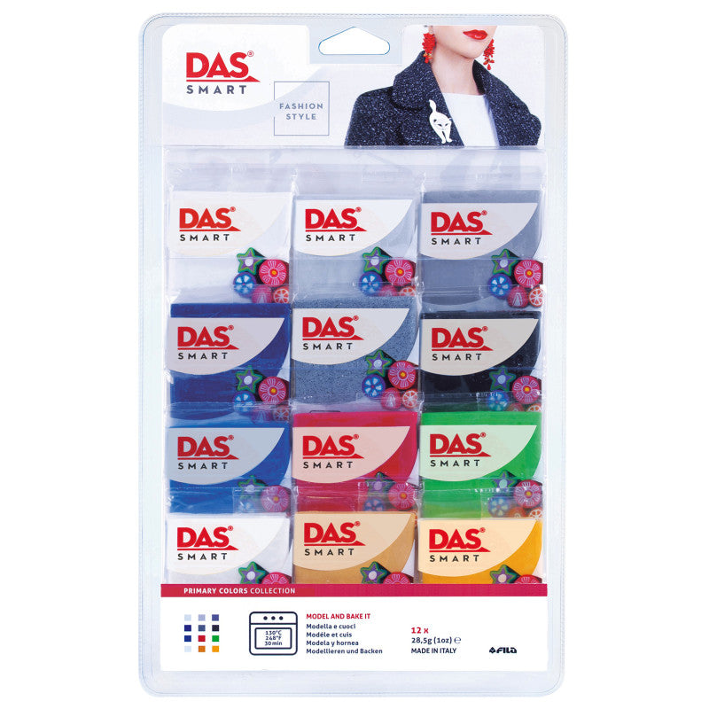 DAS - Smart Clay Set, Primary Set, Set of 12 (1 oz.) Packs