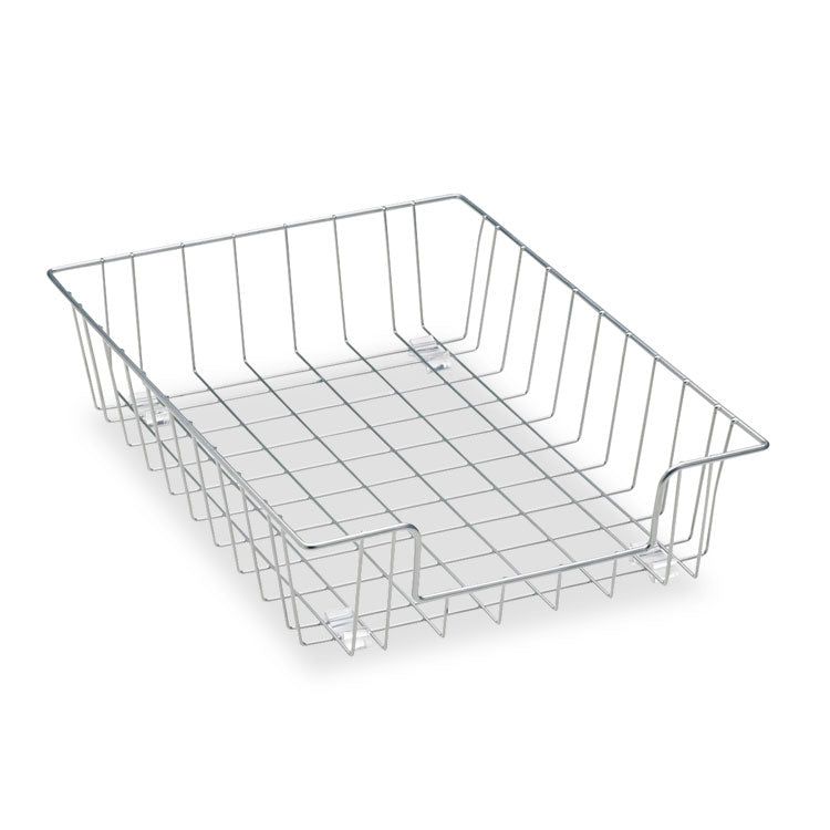 Fellowes - Wire Desk Tray Organizer, 1 Section, Letter Size Files, 10" x 14.13" x 3", Silver