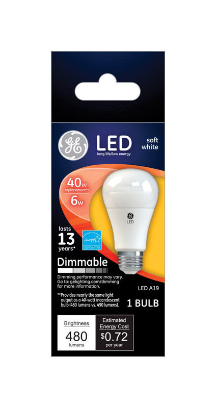 GE - GE A19 LED Bulb Soft White 40 Watt Equivalence 1 pk - Case of 4