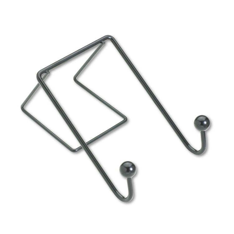 Fellowes - Partition Additions Wire Double-Garment Hook, 4 x 5.13 x 6, Over-the Panel Mount,  Black