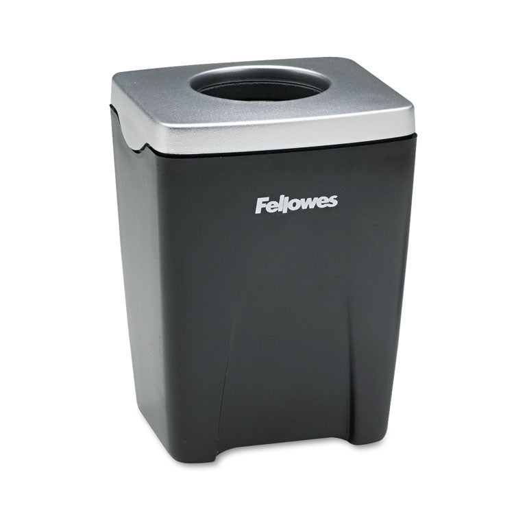 Fellowes - Office Suites Paper Clip Cup, Plastic, 2.44 x 2.19 x 3.25, Black/Silver