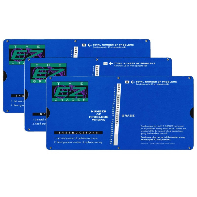 ORIGINAL E-Z GRADER - E-Z Grader, Large Print, Blue, Pack of 3