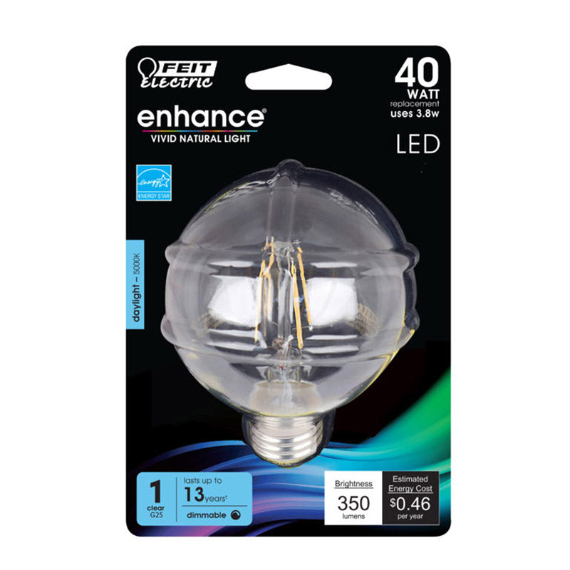 FEIT - Feit Enhance G25 E26 (Medium) Filament LED Bulb Daylight 40 Watt Equivalence 1 pk