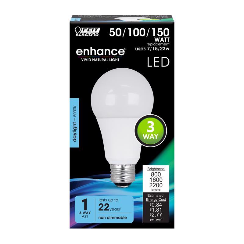 FEIT - Feit Enhance A21 E26 (Medium) LED Bulb Daylight 50/100/150 Watt Equivalence 1 pk