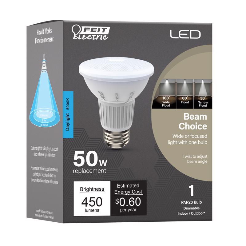 FEIT - Feit Intellibulb PAR20 E26 (Medium) LED Bulb Daylight 50 Watt Equivalence 1 pk