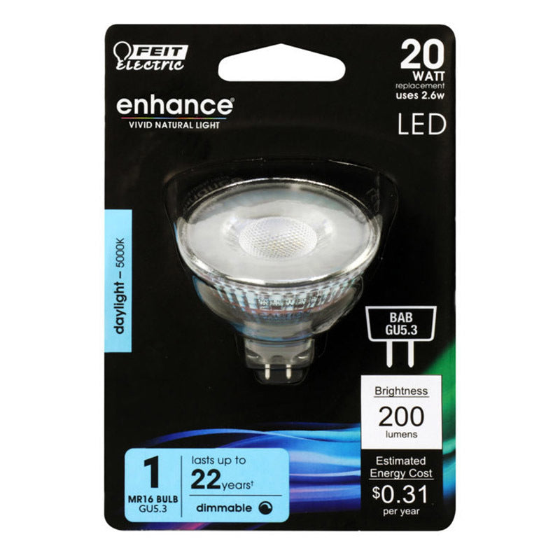 FEIT - Feit Enhance MR16 GU5.3 LED Bulb Daylight 20 Watt Equivalence 1 pk