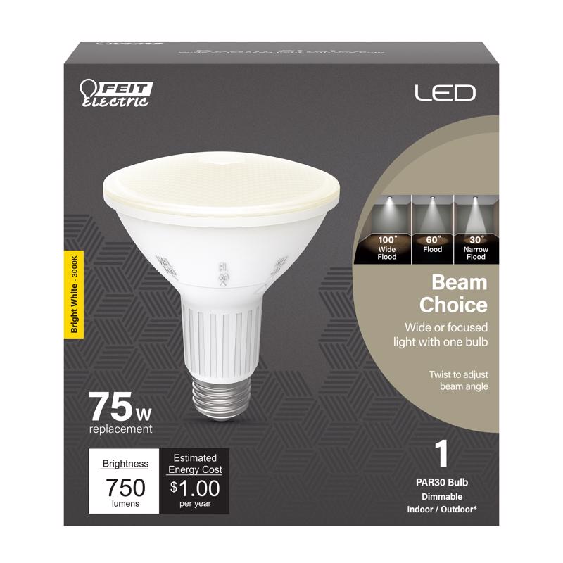 FEIT - Feit PAR30 E26 (Medium) LED Bulb Bright White 75 Watt Equivalence 1 pk [PAR30L/ADJ930CA]