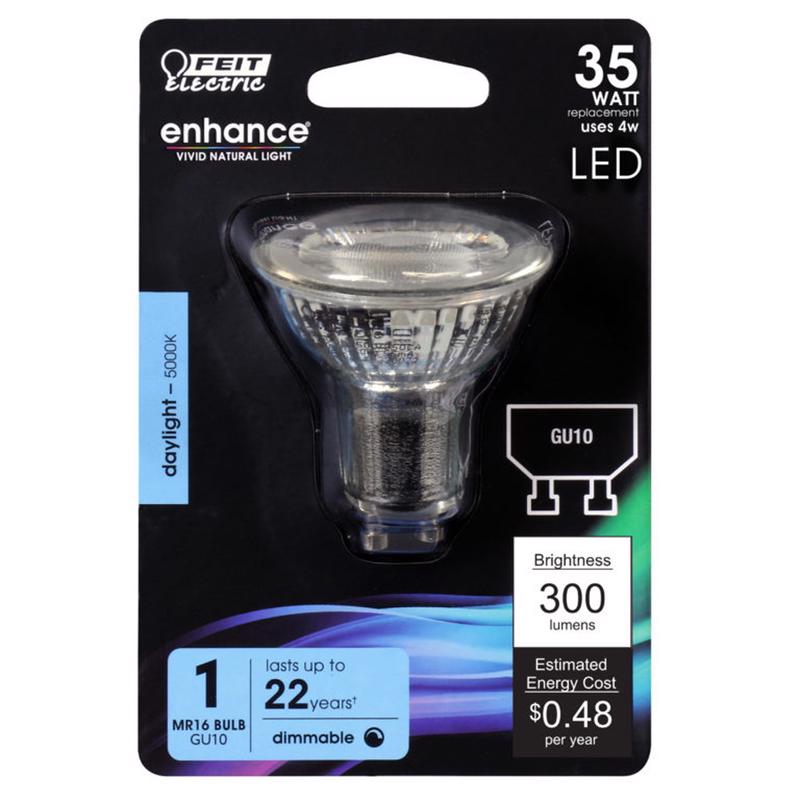 FEIT - Feit Enhance MR16 GU10 LED Bulb Daylight 35 Watt Equivalence 1 pk