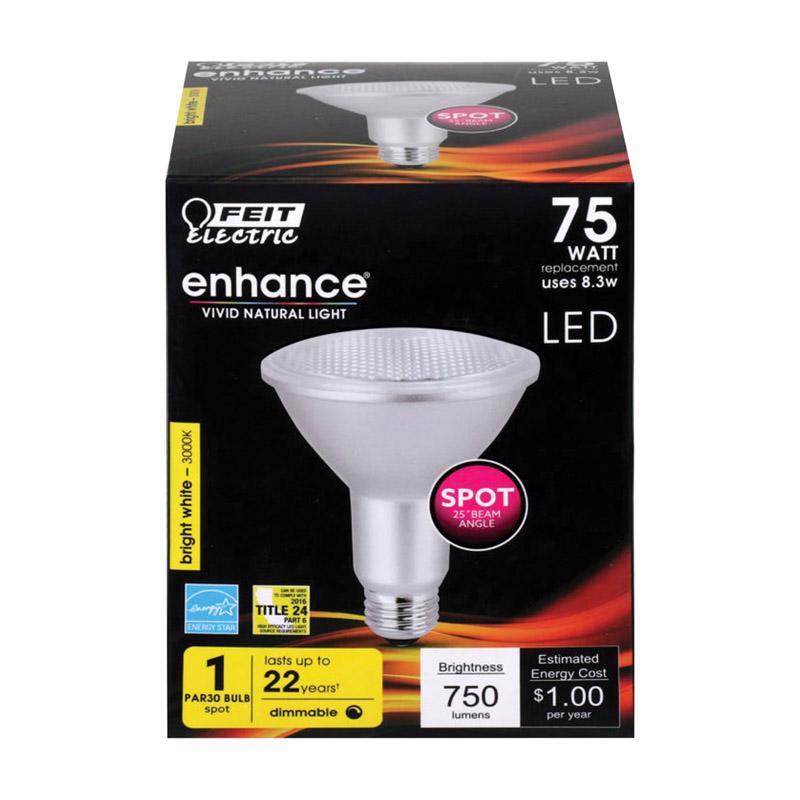 FEIT - Feit Enhance PAR30 E26 (Medium) LED Bulb Bright White 75 Watt Equivalence 1 pk [PAR30LDMSP930CA]