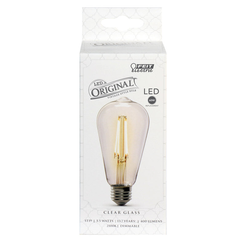 FEIT - Feit ST19 E26 (Medium) LED Bulb Soft White 60 Watt Equivalence 1 pk