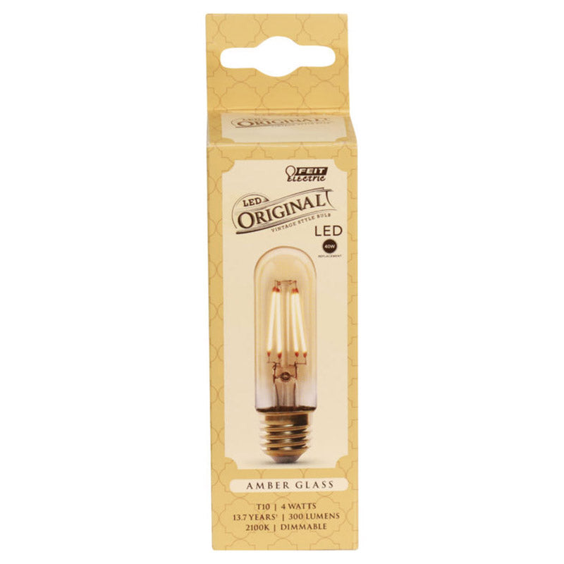 FEIT - Feit T10 E26 (Medium) LED Bulb Amber 40 Watt Equivalence 1 pk [T10/VG/LED]