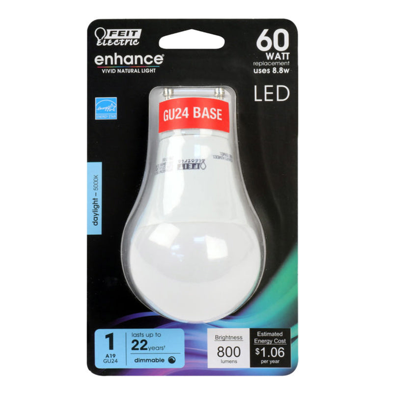 FEIT - Feit Enhance A19 GU24 LED Bulb Daylight 60 Watt Equivalence 1 pk