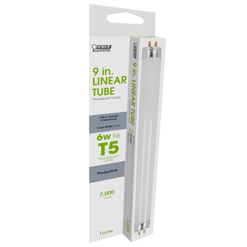 FEIT - Feit Legacy Bulbs 6 W T5 0.63 in. D X 9 in. L Fluorescent Bulb Cool White Linear 4100 K 1 pk