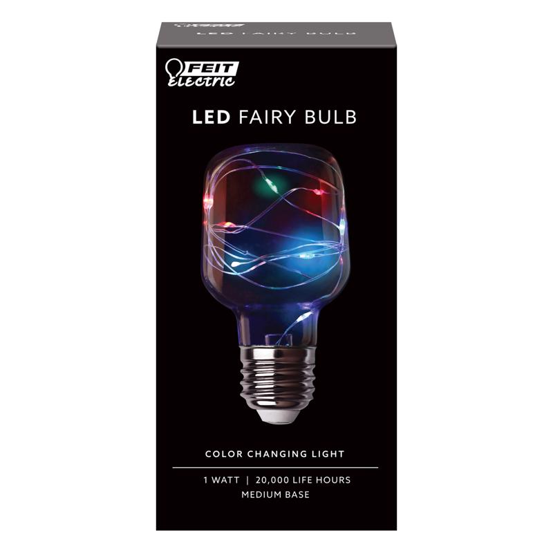 FEIT - Feit LED Specialty Cylinder E26 (Medium) LED Bulb Multi-Colored 1 Watt Equivalence 1 pk