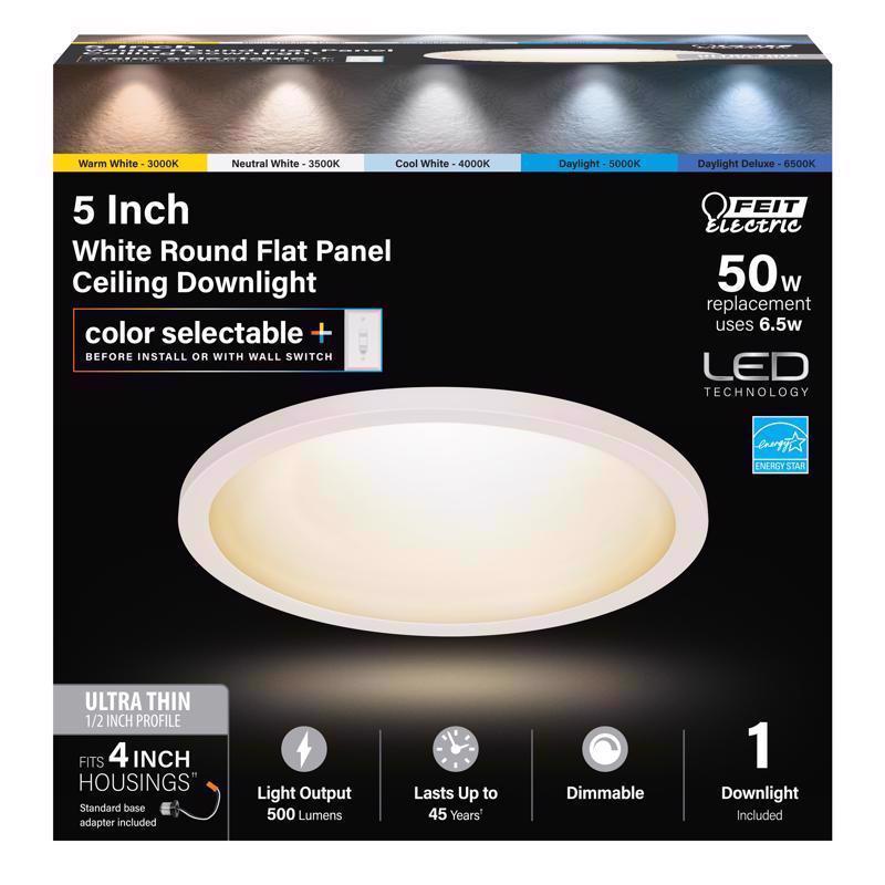 FEIT - Feit EDGELIT Frost White 5 in. W Aluminum LED Retrofit Recessed Lighting 6.5 W