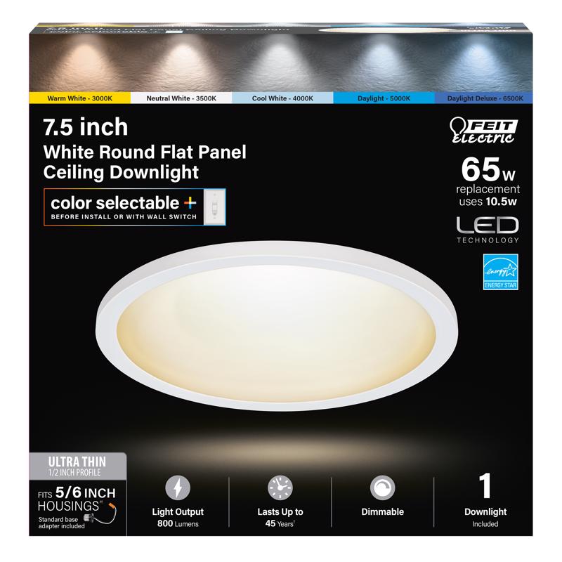 FEIT - Feit EDGELIT Frost White 7.5 in. W Aluminum LED Retrofit Recessed Lighting 10.5 W