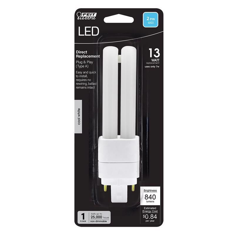 FEIT-ELECTRIC - Feit-Electric LED Linears PL GX23-2 LED Bulb Cool White 13 Watt Equivalence 1 pk