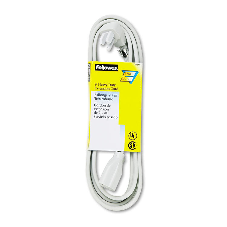 Fellowes - Indoor Heavy-Duty Extension Cord, 9 ft, 15 A, Gray